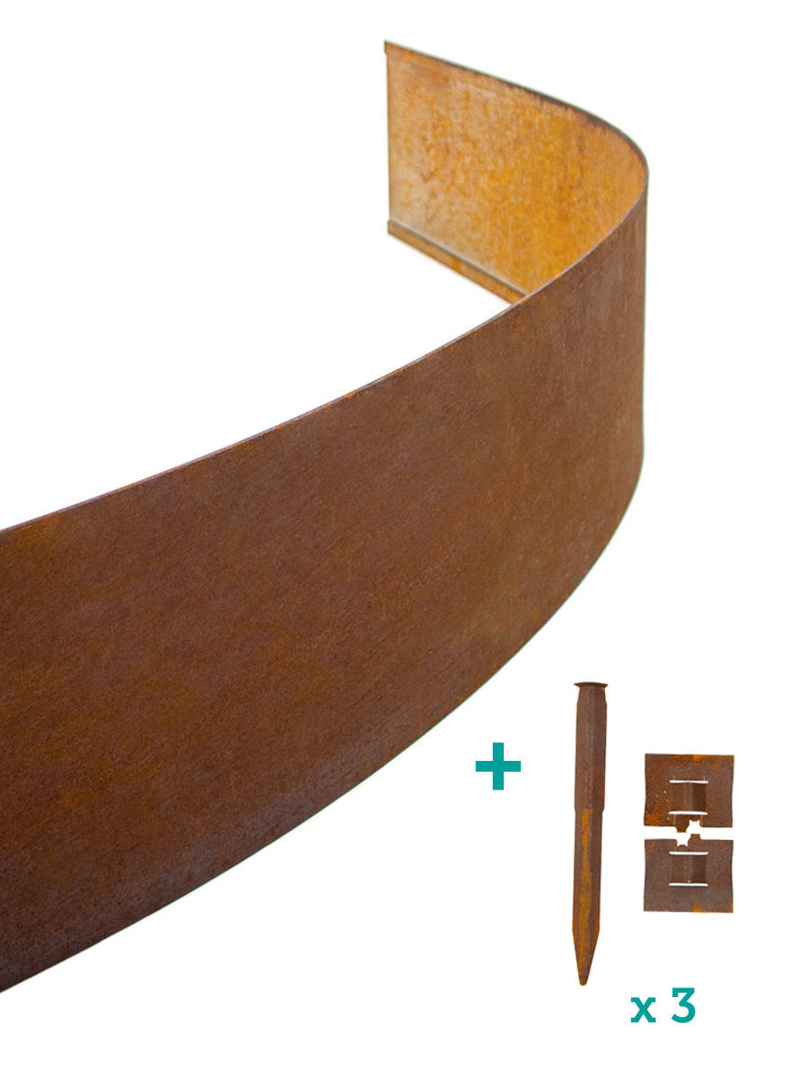 Multi-Edge ADVANCE Corten staal 2m, 3 koppelsets per stuk